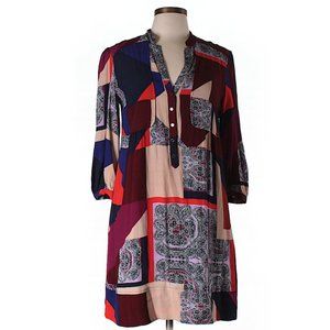 Mave Print Burgundy Dress Size 10